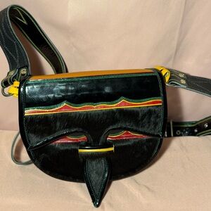Authentic Colombian leather carriel crossbody bag-handmade Hair-on hide cow